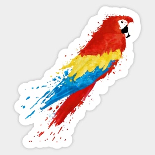 Dramabite Watercolor parrot macaw artistic bird animal Sticker